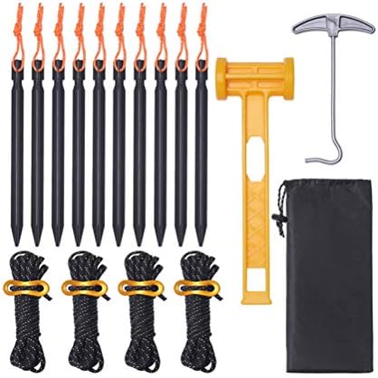 ABAODAM 17PCS AUTRIAL ALTA PEGS PEGS HAMMER LIDES LINHAS COM POMEGEM DE ARMAZENAGEM DE CORDO DOMENCIAM