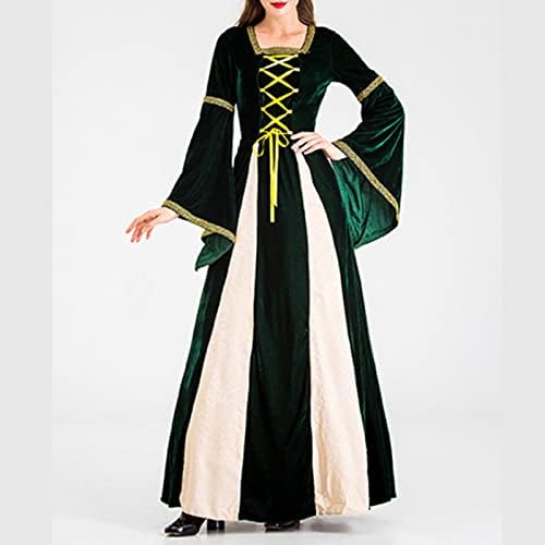 Traje renascentista feminino medieval jeansise vestido camponês tampas de manga irlandesa sob vestido de halloween vestidos