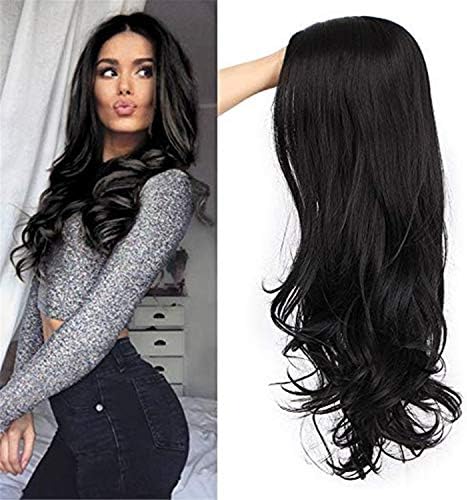 Andongnywell Hair Black Color Lace Wigs Front Long Brown Curly Party Wig Parte Média Wavy perucas