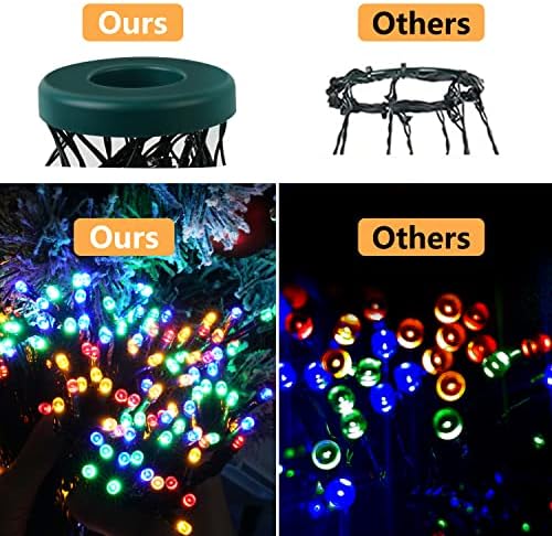 Luzes da árvore de Natal - Multicolor 480 LED 9,81ft x 16 luzes de gota decorações de Natal com 8 modelos e função de memória e temporizador