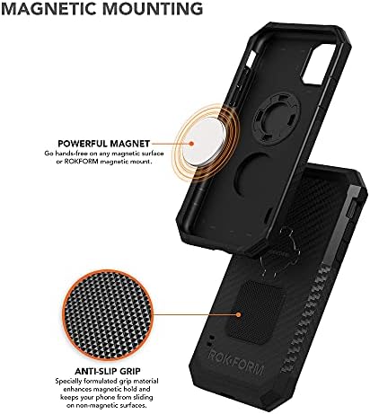 Rokform - iPhone 11 Pro Rugged Case + Montagem do painel de traço giratório Montagem de telefone para carro, caminhão ou van