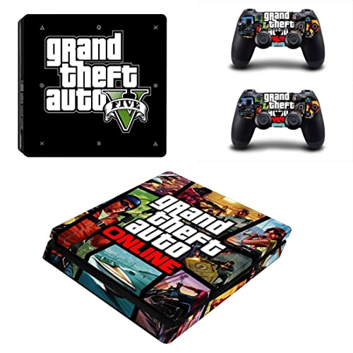 Para PS4 Slim - Game Grand GTA Roubo e Auto PS4 ou PS5 Skin Skin para PlayStation 4 ou 5 Console e Controladores Decalque