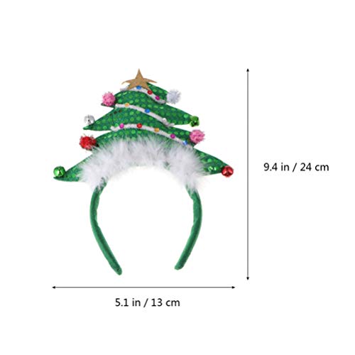 Faixa de lantejoulas engraçadas de lantejoulas de cabelos da árvore de Natal Minkissy com Bell Favores de Festas de Festival para Festival