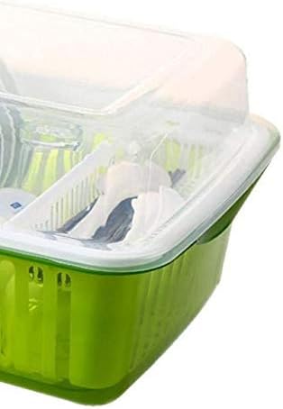 PDGJG Green Bowl Rack - Caixa de talheres de armazenamento de cozinha Caixa de armazenamento de plástico armário de talheres