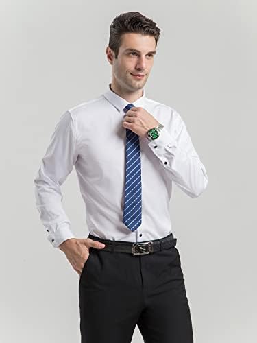 Camisa de vestido de manga comprida masculina atofy camisetas sólidas casuais de botão de botão