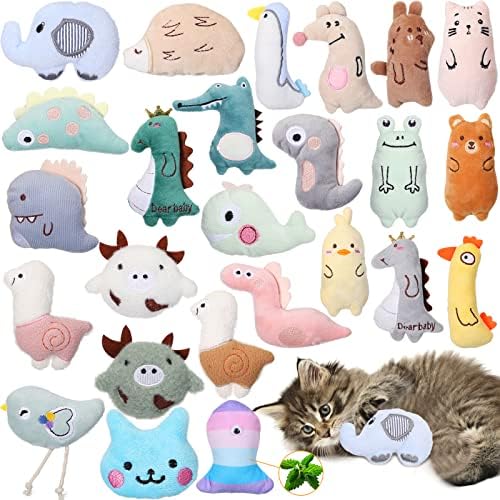 25 PCs Catnip Toy Cat Chew Toy Toy Interactive Catnip cheio de brinquedos de gatinho de gatinho macio Toys de gato para gatos