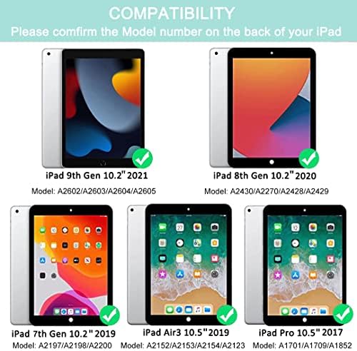 Eisuiyi ipad 10.2 Caso com teclado para iPad 9/8th/7th Gen Compatível com iPad Air3 10.5 ''/iPad Pro 10.5 '' Teclado BT destacável com