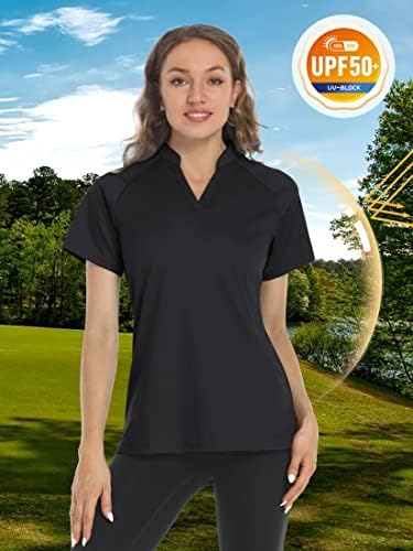 TACVASEN Women's V Neck Golf Golf Polo Camisetas Golas de Colo