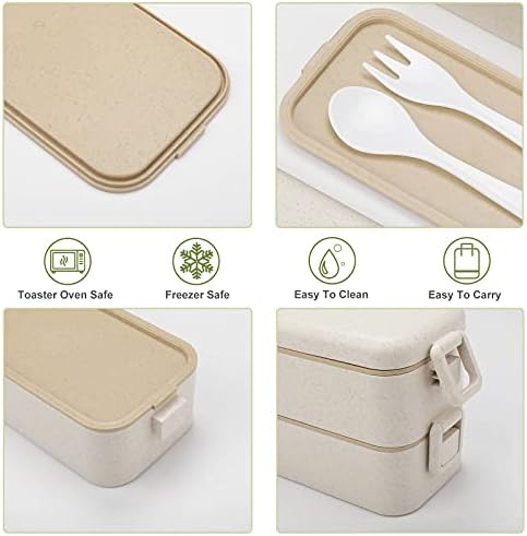 PUG em fones de ouvido Bento Lanch Box 2 Compartamento de Alimentos Contêineres com colher e garfo