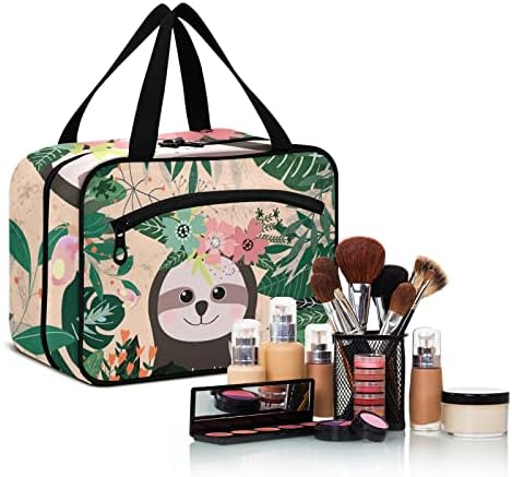 Bolsa de higiene pessoal de lotes tropicais para mulheres Organizador de bolsa de maquiagem de viagem com sacos