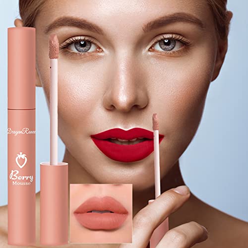 O brilho labial Shimmer for Girls Strawberry Lip Gloss não se apega ao copo e não é fácil de desaparecer. Lipstick de esmalte fosco à prova d'água modifica a cor da pele