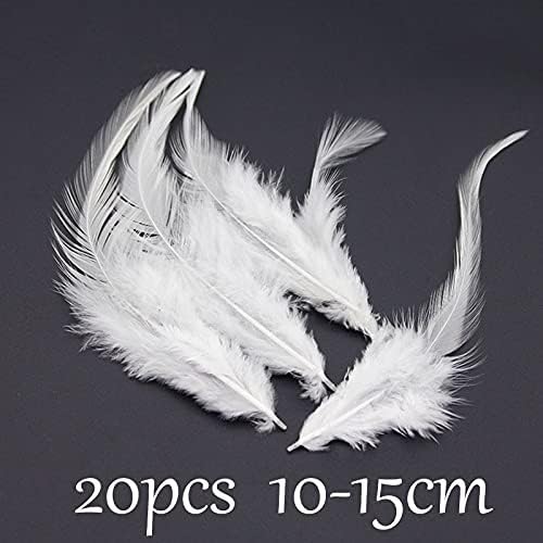 20 PCS Penas de ganso de ganso branca para artesanato Feathers de faisão Diy Feathers For Jóias Decoração de Plumes de Casa para Jóias