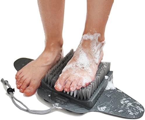 Tapa de lavador de pé do chuveiro efforest com pedra -pomes - limpa, suaviza e remove a pele morta a pé sem dobrar, removedor de calos com o pé com copos de sucção sem deslizamento, raspador de pé para chuveiro e banheira