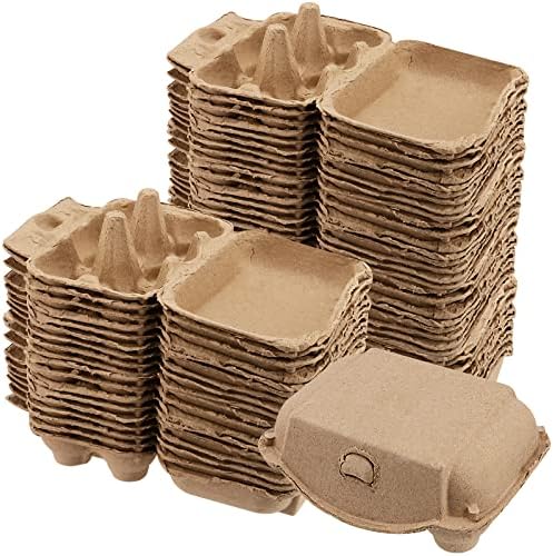 Cartons de ovos de papel Muklei 50 PCs, 6 caixas de ovos de ovos para cozinha, fazenda, fazenda, viagens e transporte,