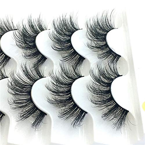 FALSO LUMO DE LUZUGH Lashes 3D Maquiagem natural 5Pair Party Party Fluffy Long Syashes Tylehes Lashes Pack Natural Look Medium