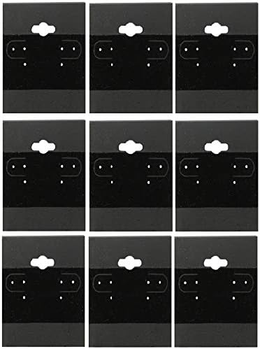 Pacote de 100 - 1,5 x 2 Brincho preto, exibição de jóias, cartões pretos simples