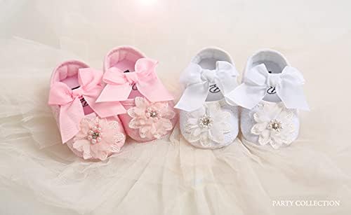 Baby Girls Mary Jane Flats com Bowknot Floral Princess Sapatos de noiva de vestido