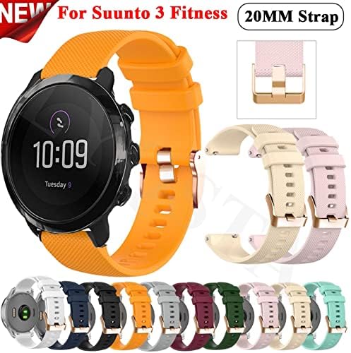 Banda de relógio de substituição de umcnvv para Suunto 3 fitness silicole pulset scranp de pulseira para suunto 3 fitness smart watch strap 20mm