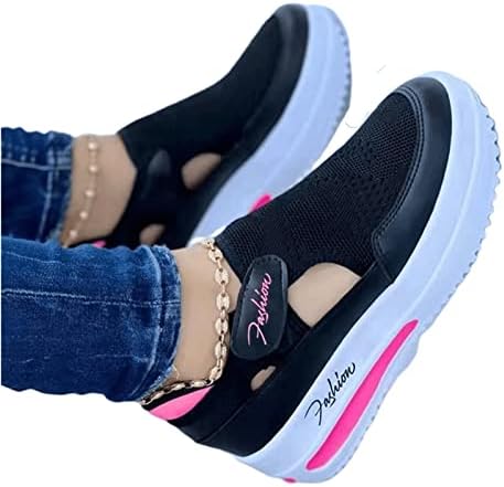 Lausiuoe sandálias femininas plataforma de moda plana forma sandálias casuais tiras de verão de verão sapatos de caminhada