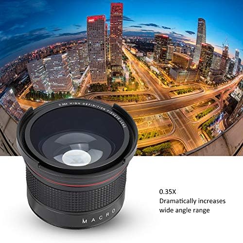 Xuuyuu 58mm 0,35x Universal Profissional Fisheye Lente Super Angular para SLR DSLR Câmera preta