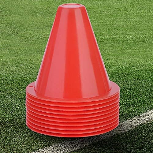 Cone de futebol de cor brilhante liyeehao, marcador de futebol durável de 10 peças, cone de treinamento, jogos para treinamento