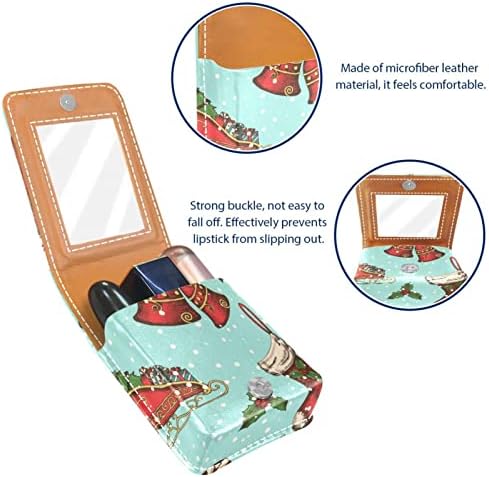 Bolsa de batom de Natal com espelho para mulheres de maquiagem Bolsa Bridesmaid Presente
