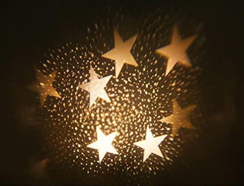 Lihtao Christmas Tree Topper, 3D Hollow Star Tree Topper para decorações de árvores de Natal, toppers de árvore de estrelas iluminadas com luzes de projetor de floco de neve rotativas LED, ouro