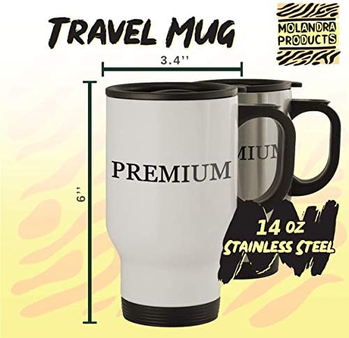 Molandra Products Sem Lollygagging - Caneca de viagem de aço inoxidável de 14 onças, branco