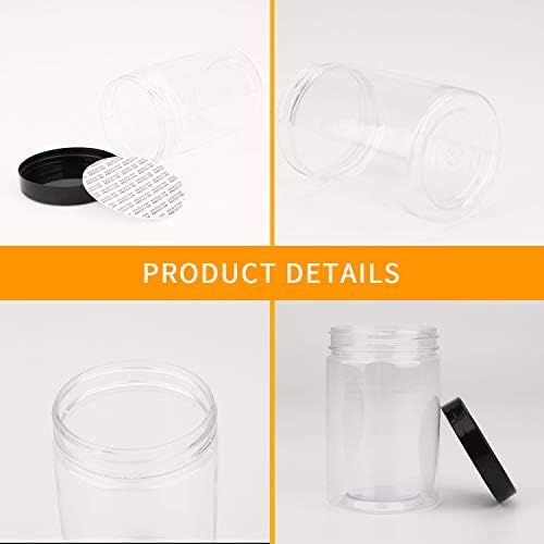 8 oz de frascos de plástico duráveis, recipiente transparente de accguan para armazenamento de alimentos, frascos
