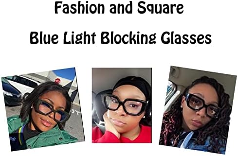 Murddoa quadrado e óculos de bloqueio de luz azul de grandes dimensões