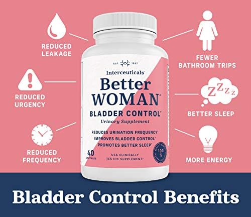 Melhor mulher da bexiga Suplemento para mulheres - ajuda a reduzir as viagens ao banheiro - durma melhor à noite - redução de urgência e vazamento ocasional* - Interceuticals