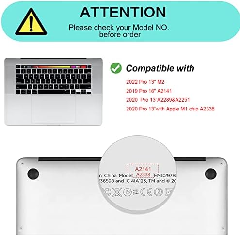 Teclado de teclado de silício Protetor de teclado de pele Compatível com MacBook Pro 13 M2 Chip 2022, A2289 A2251 M1
