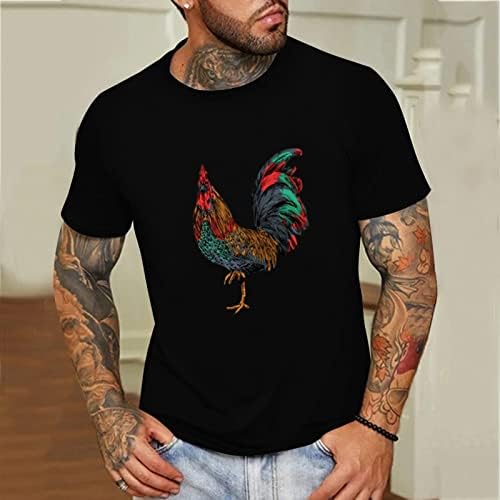 Xxvr mass de manga curta camisetas, 2022 New Summer Cock Print Crewneck camise