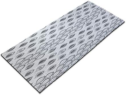 Ambesonne deixa a toalha de tapete de ioga, composição em escala de cinza do padrão de fundo do padrão de folhagem Design abstrato
