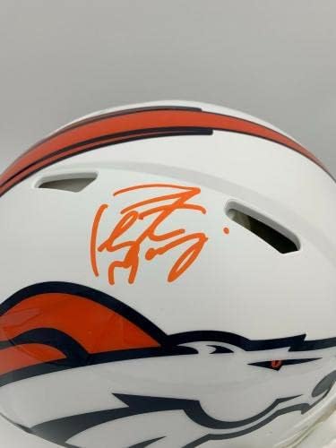 Peyton Manning assinado/auto'd Broncos Speed ​​Authentic Speed ​​Helmet Fanático - Capacetes NFL autografados