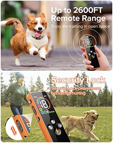 Colar de choque de cachorro, colar de treinamento de cães YCOEV com colar de choque remoto e remoto IP67 para cães