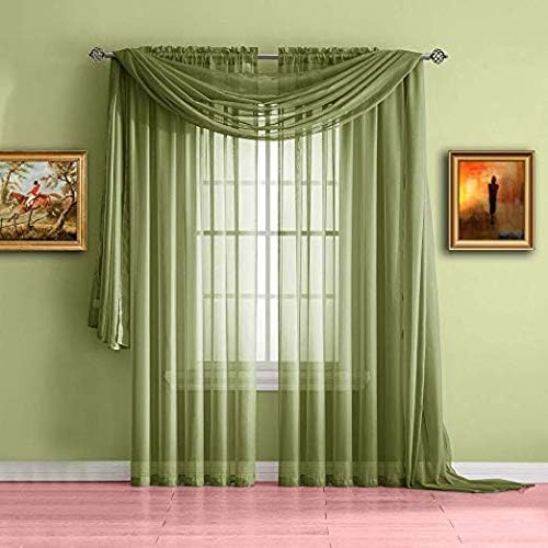Empire Home 216 Longa cortina pura janela / lenço de valance Great Value 25 cores