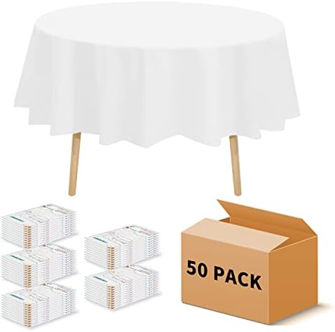 Toleta de mesa de plástico descartável premium de 50 pacote 54 x 108 Toalhas de mesa para paras de retângulo de 6 a 8