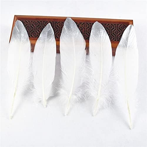 Zamihalaa new10-20pcs/lote lindamente mergulhado em penas de ganso/ganso prateado15-20cm Plumas DIY para artesanato