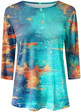 Womens Spring Tops Moda Round Round Round Casual Casual Camiseta Top Top Lightweight 2023 Tunic Blouse