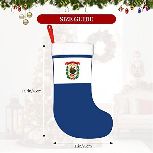 Bandeira de West Virginia West Virginia Christmas Ornamentos de férias de natal lareira Meia pendurada de 18 polegadas de 18 polegadas