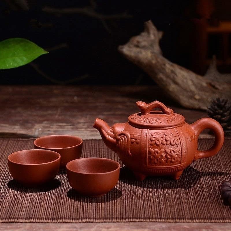150ml yixing bule de chá roxo kung fu conjunto de chá de chá de dragão artesanal de elefante de elefante com 3pcs copo garrafa de chaleira