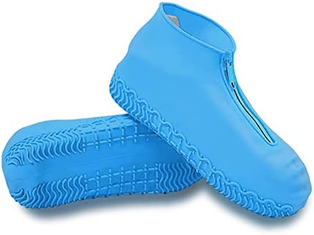 Atualização sivfotid Silicone Protectores de calçados à prova d'água Capas de botas de neve resistentes de chuva Overshoes Galoshes cobrem não deslizamento com zíper para homens homens