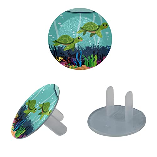 Tampas de plugue de saída 24 embalagem, protetor de plugue de tartarugas nadador, plugues plásticos redondos de duas pontas para tomadas elétricas, isolamento elétrico