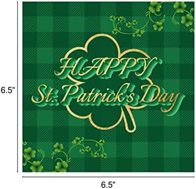 80 peças Irish Shamrock guardanapos de papel xadrez guardanapos de coquetel de coquetel de coquetel de St. Patrick Gaveras descartáveis ​​para o almoço de bebida para o almoço para o dia de férias de St. Patrick