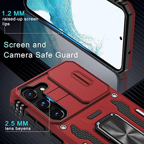 Deerlamn para a caixa do Samsung Galaxy S23 com tampa de câmera deslizante+protetor de tela, [Kickstand Magnetic] [Proteção