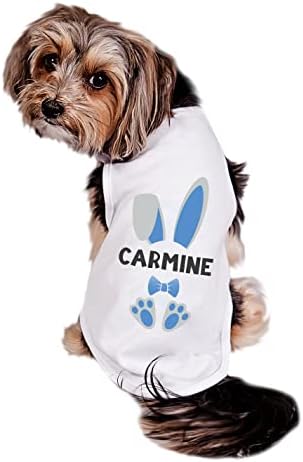 Camisa personalizada de cachorro de páscoa de coelho personalizada, camisa de cachorro de coelhinho rosa e azul, camisa de orelhas
