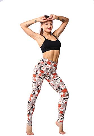 Leggings Svoner Vaner para mulheres Impresso a cintura alta Ultra Soft Yoga Pants Comfortável Moda de Moda -Rereg/Plus