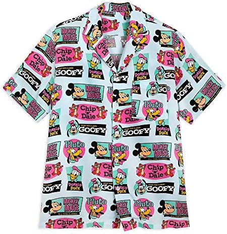 Disney Mickey Mouse e amigos de camisa tecida para homens XL multicolorida