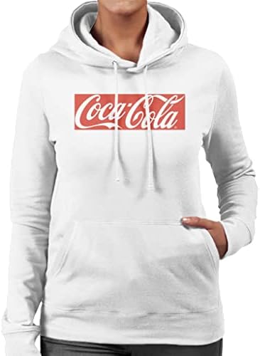 Coca -cola Logotipo de bloco de moletom com capuz feminino branco